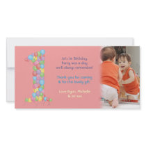 Babies Baby 1st Birthday Thank You Photo Card