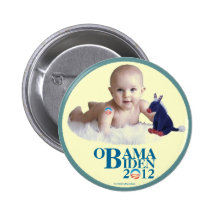 Babies for OBAMA BIDEN 2012 political pinback butt