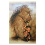 Baboon & Baby Prints Custom Stationery