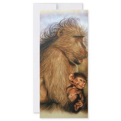 Baboon & Baby Prints Full Colour Rack Card by craighbarber