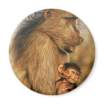 Baboon & Baby Prints Magnet