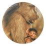 Baboon & Baby Prints Round Stickers