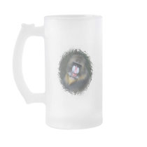Baboon Face Frosted Beer Mug