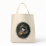 Baboon Face Grocery Tote Bag
