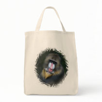 Baboon Face Grocery Tote Bag