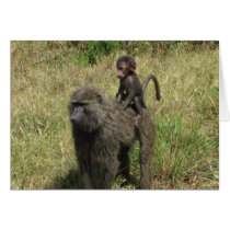 Baboon mother & baby card