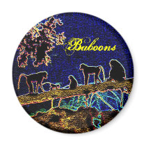 Baboon on Tree from Junglewalk,com Fridge Magnet