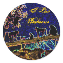 Baboon on Tree from Junglewalk,com Stickers