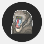 baboon round stickers