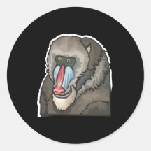 baboon round stickers