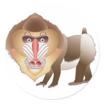 Baboon Round Stickers