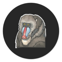 baboon round stickers