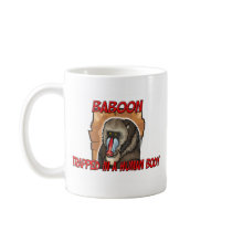 Baboon trapped in a human body mugs