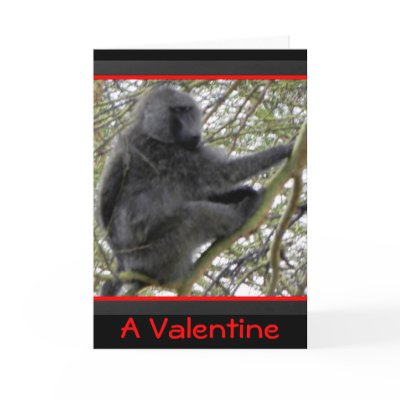 Baboon Valentine Greeting Cards by CaroleArt