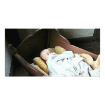 Babt Doll in Cradle Photo Card Template
