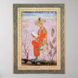 Babur  Reading, Mughal Poster