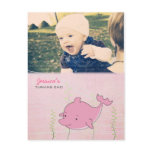 Baby 1st Birthday Party Dolphin Invite Card Postcard