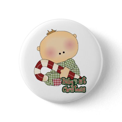 baby 1st christmas baby boy button by doonidesigns