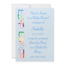 Baby Alphabet Block Boy Baby Shower Invitation