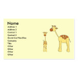 Baby and Adult Giraffe. Business Card Template