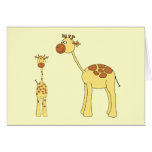 Baby and Adult Giraffe. Greeting Cards