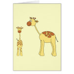 Baby and Adult Giraffe. Greeting Card
