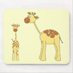 Baby and Adult Giraffe. Mouse Pad