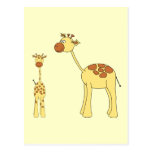 Baby and Adult Giraffe. Post Cards