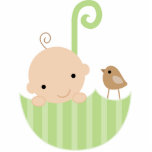 Baby and Bird in Umbrella Cake Topper photo sculptures