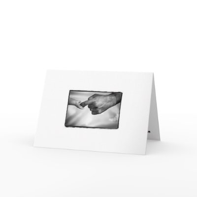baby and dad in hand greeting card by roseringpink