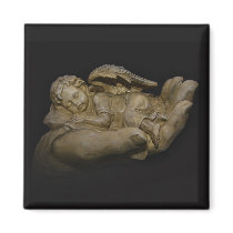 Baby Angel Wings Sleeping in Hand Fridge Magnets