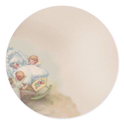 Baby Angels Round Stickers by theguardian
