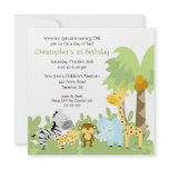 Baby Animal Jungle Birthday Invitation