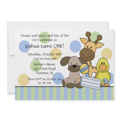 Baby Animals 1st Birthday Party Invitation by celebrateitinvites
