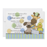 Baby Animals 1st Birthday Party Invitation