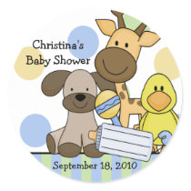 Baby Animals Baby Shower Sticker