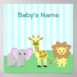 Baby Animals Child's Room Customisable Poster