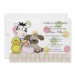 Baby Animals Girl Baby Shower Invitation