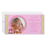 Baby Animals PHOTO Girl Birth Announcement photo cards