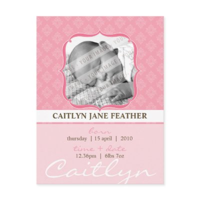 BABY ANNOUNCEMENT ::  elegantly framed 6 by edgeplus