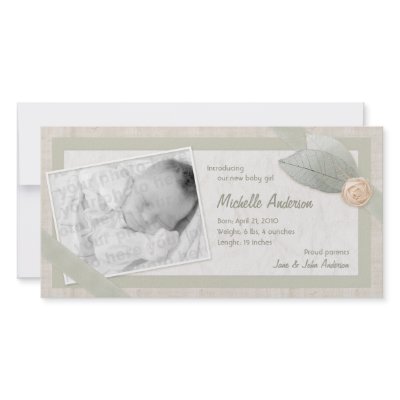 Baby Announcement Personalised photo card by BluePlanet