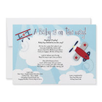 BABY AVIATOR Aeroplane 5x7 Baby Shower Invitation
