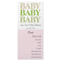 Baby, Baby, Baby Menu Card