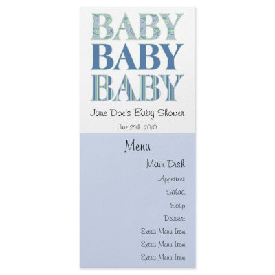 Baby, Baby, Baby Menu Card by 13BlackCatsDesigns