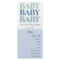 Baby, Baby, Baby Menu Card
