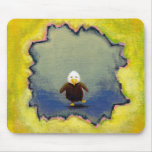 Baby bald eagle learning growing art Self Portrait mousepads