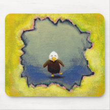 Baby bald eagle learning growing art Self Portrait Mousepad