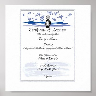 Baby Baptism Certificate -Boy by christiandesigns