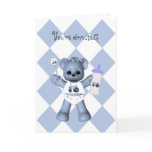 Baby Bear and Blue Tractor Shower Invitation Greeting Cards