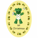 Baby Bear and Tractor Christmas Ornament